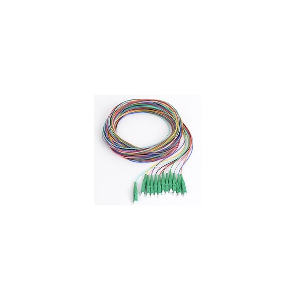 Cable Wholesale 12 Strand Fiber Pigtail, 9/125 Singlemode(Green Boot), LC/APC, 3 meter 15F1-02212 - main